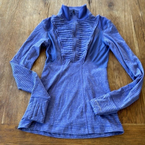Lululemon purple striped run your heart out quarter zip jacket top size 2 - Picture 2 of 10